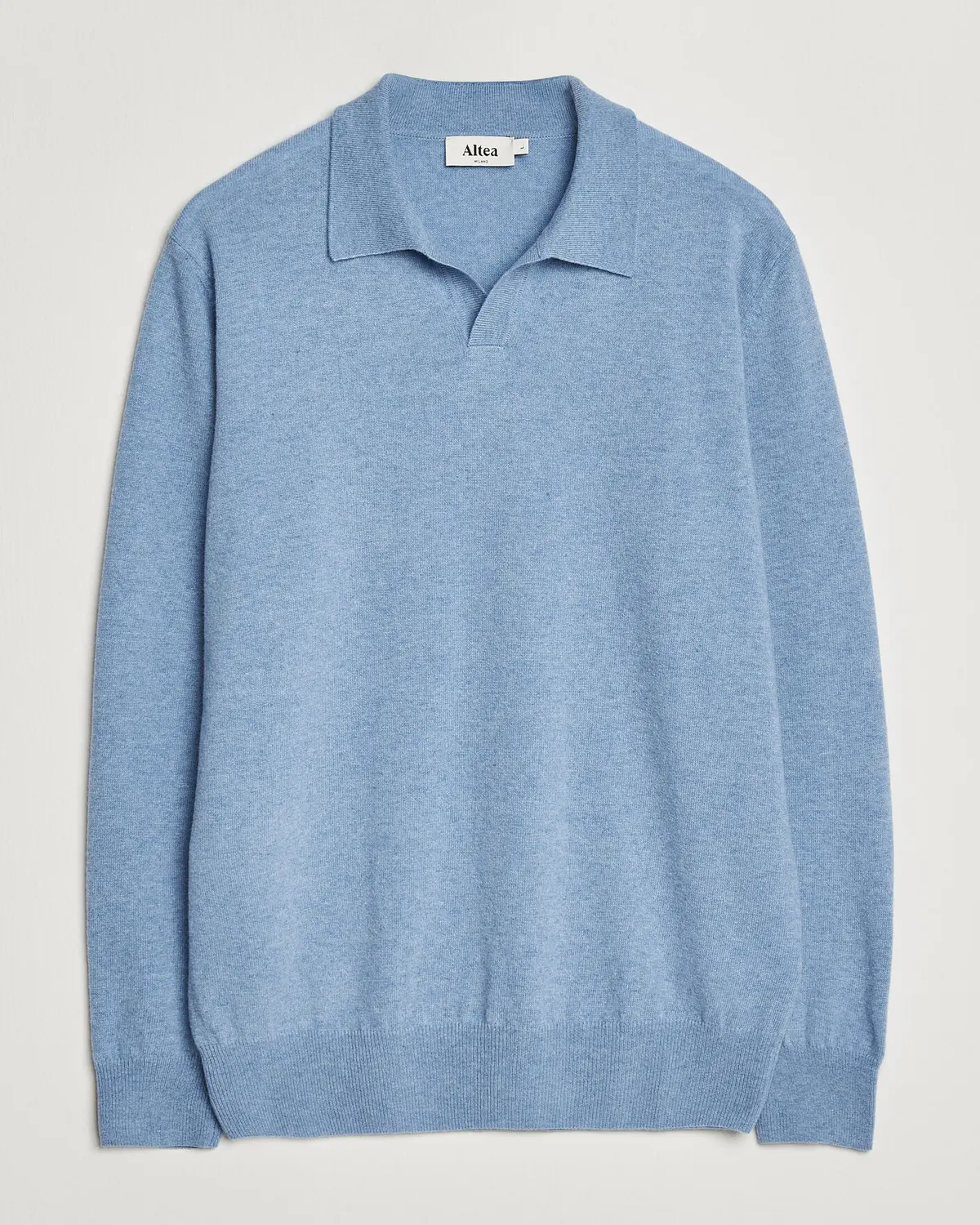 Altea Long Sleeve Knitted Polo Sky Blue