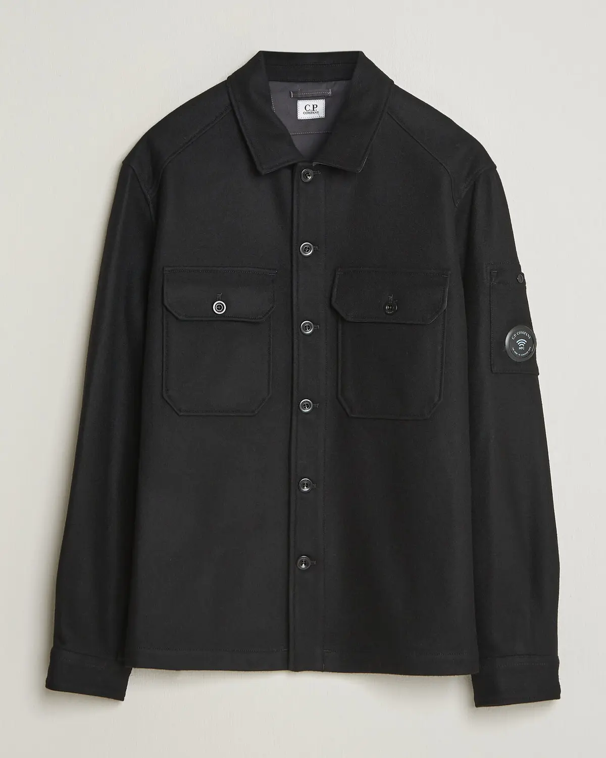 C.P. Company Felted Wool Overshirt Black