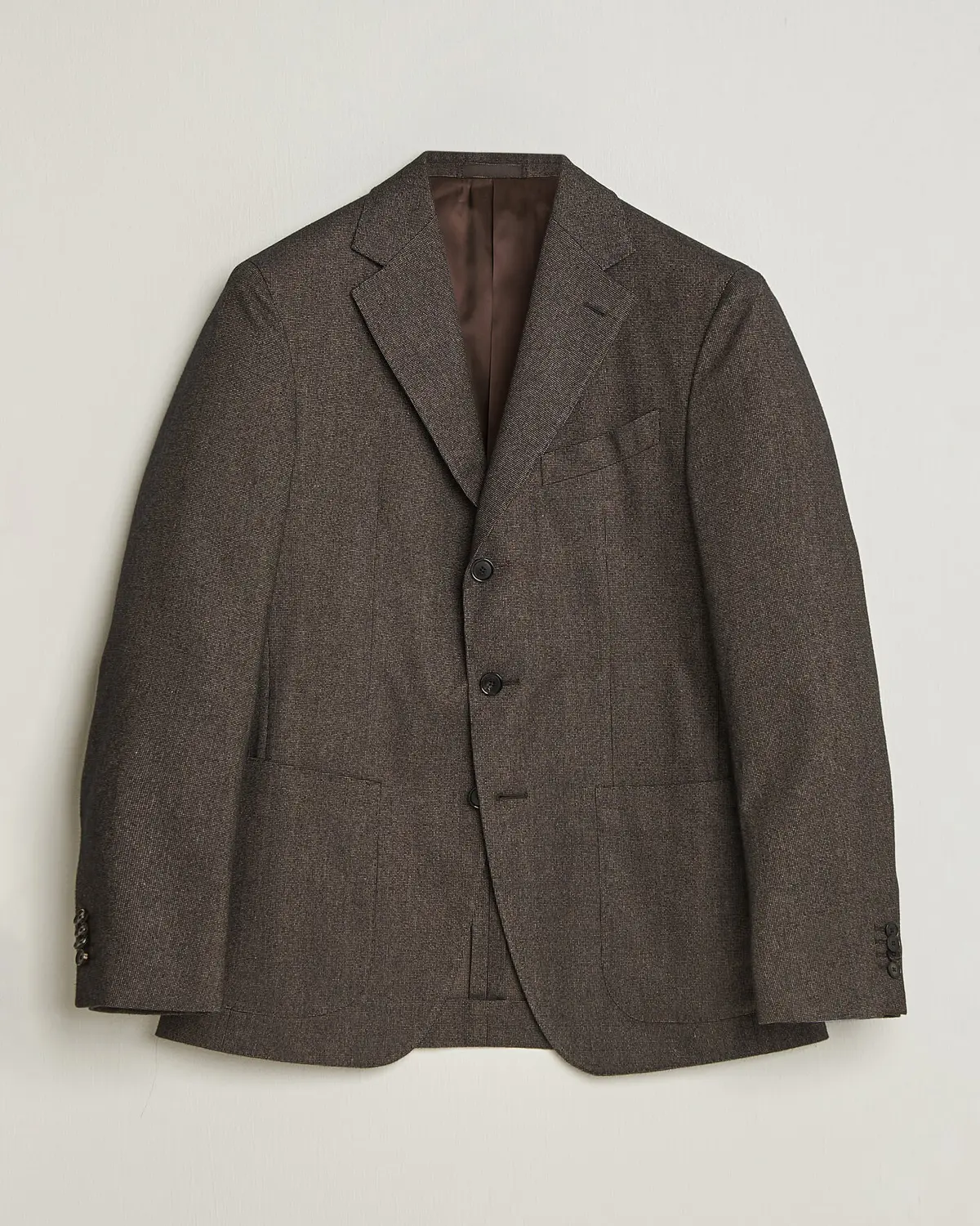 Caruso Aida Brushed Cotton Blazer Dark Brown