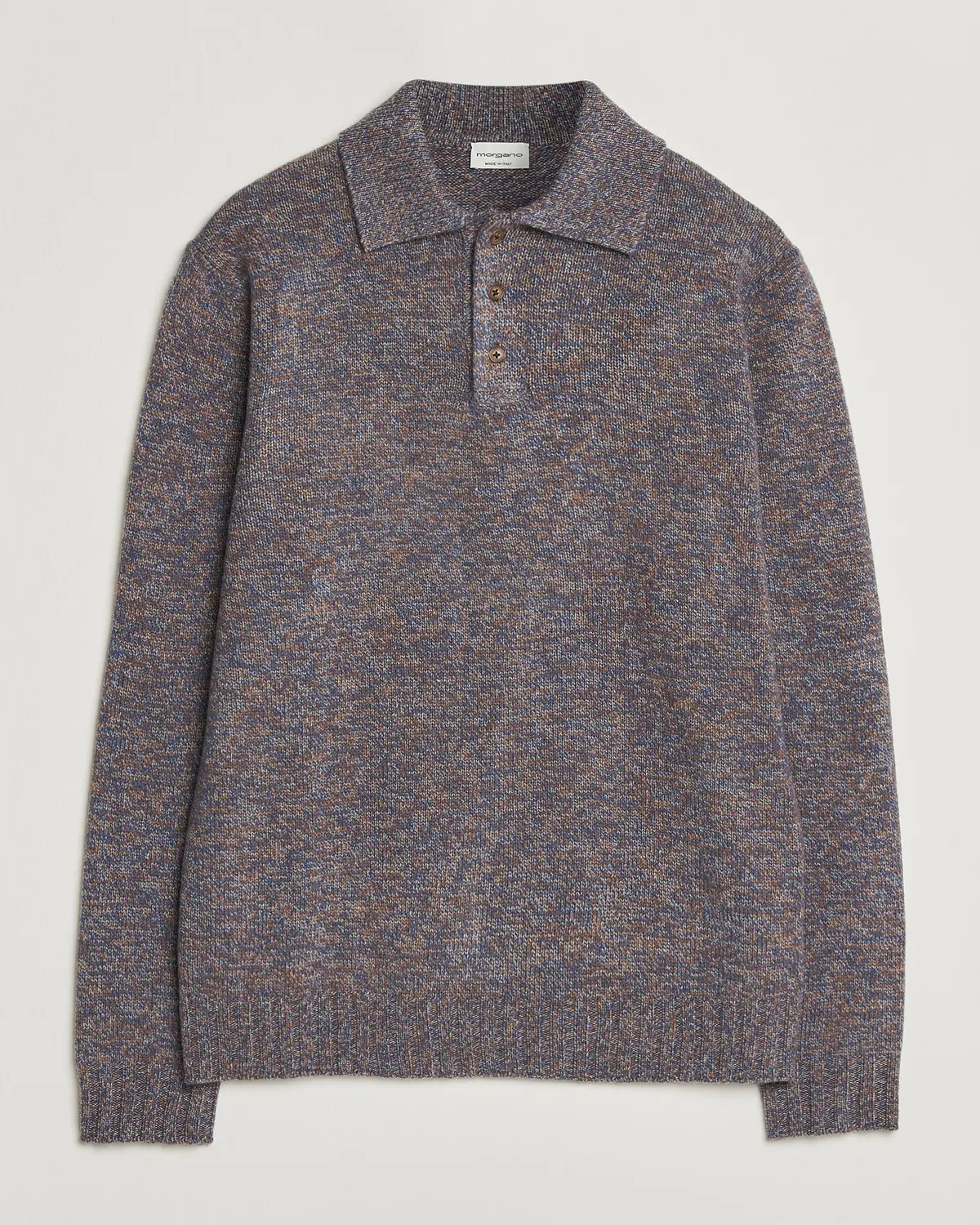 Morgano Wool/Cashmere Knitted Polo Blue
