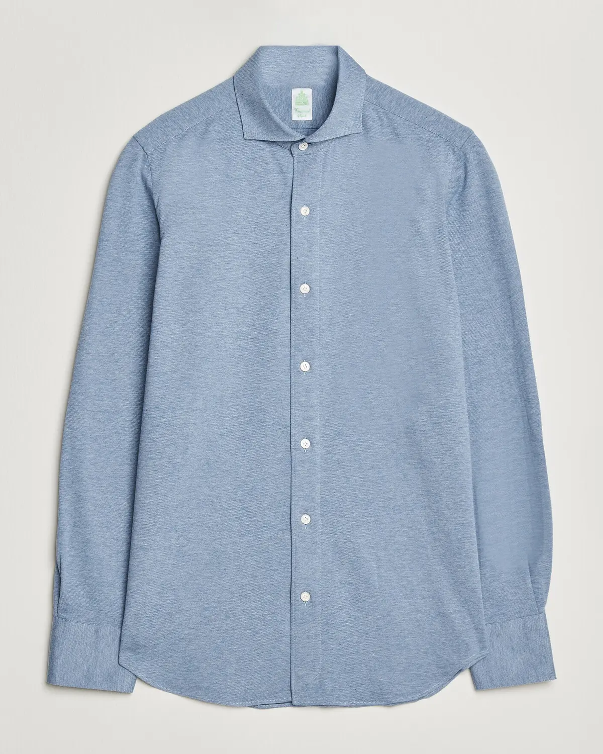Finamore Napoli Cotton/Cashmere Jersey Shirt Light Blue