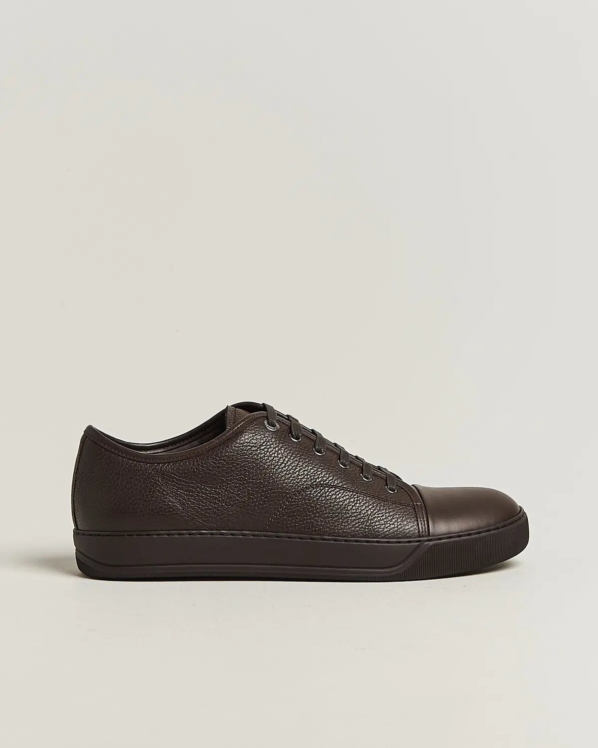 Lanvin DBB1 Grain Leather Cap Toe Sneaker Brown