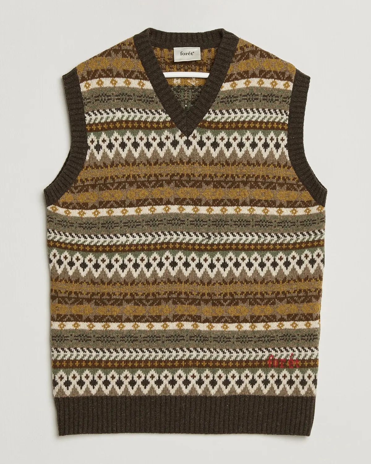 Forét Fairisle Lambswool Vest Thyme