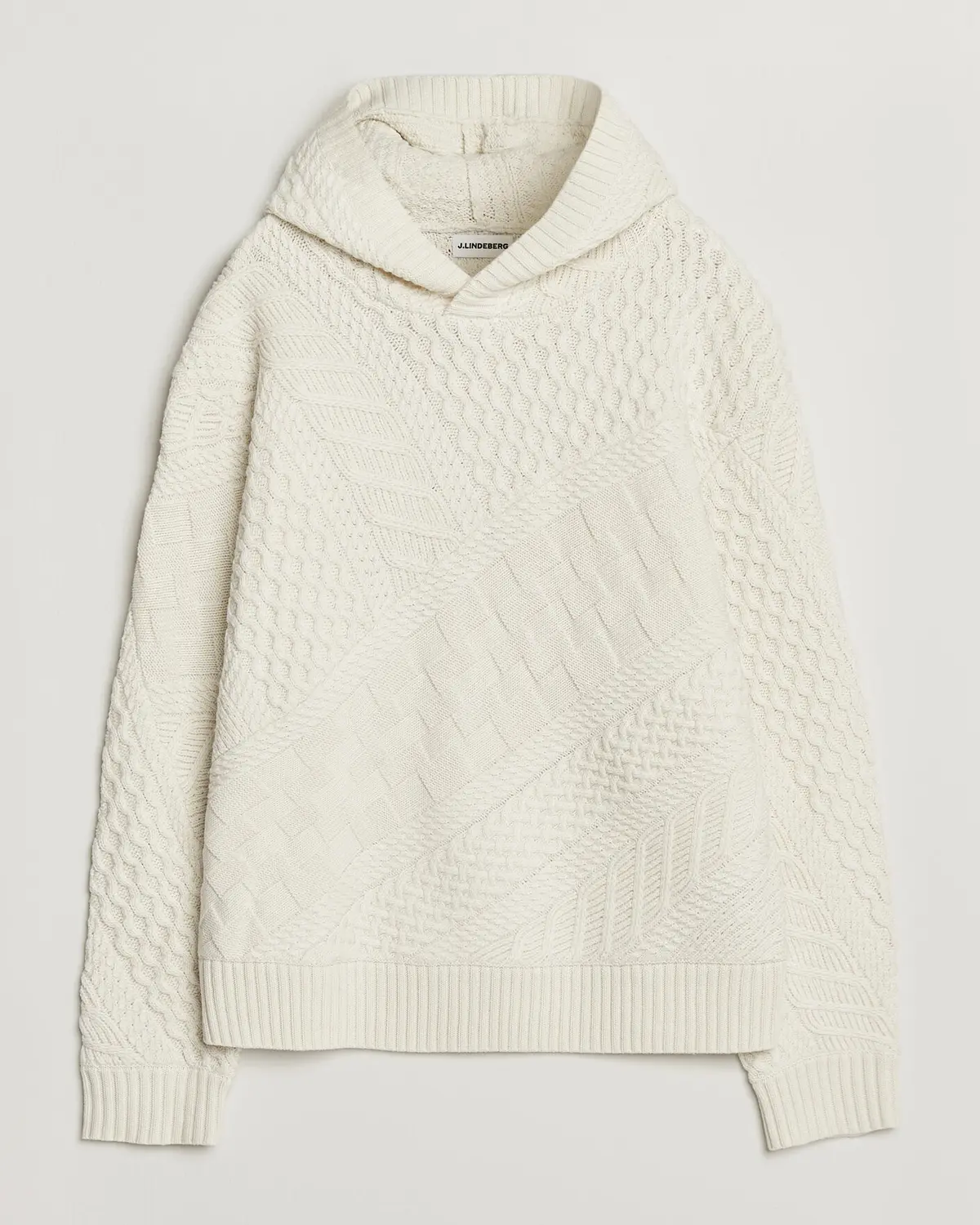 J.Lindeberg Savio Cable Knitted Hoodie Tofu