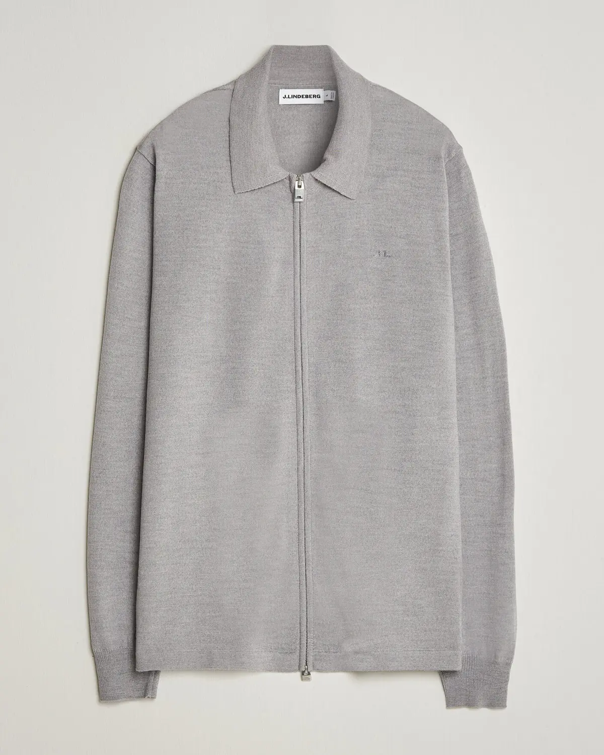 J.Lindeberg Kaleb Merino Full Zip Light Grey Melange