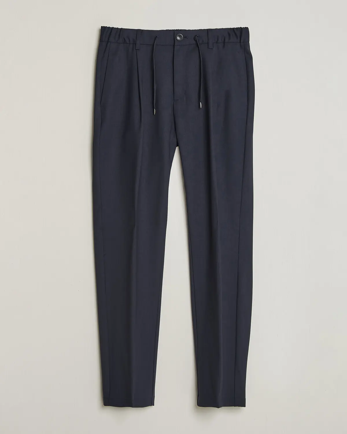 Herno Pleated Wool Trousers Navy