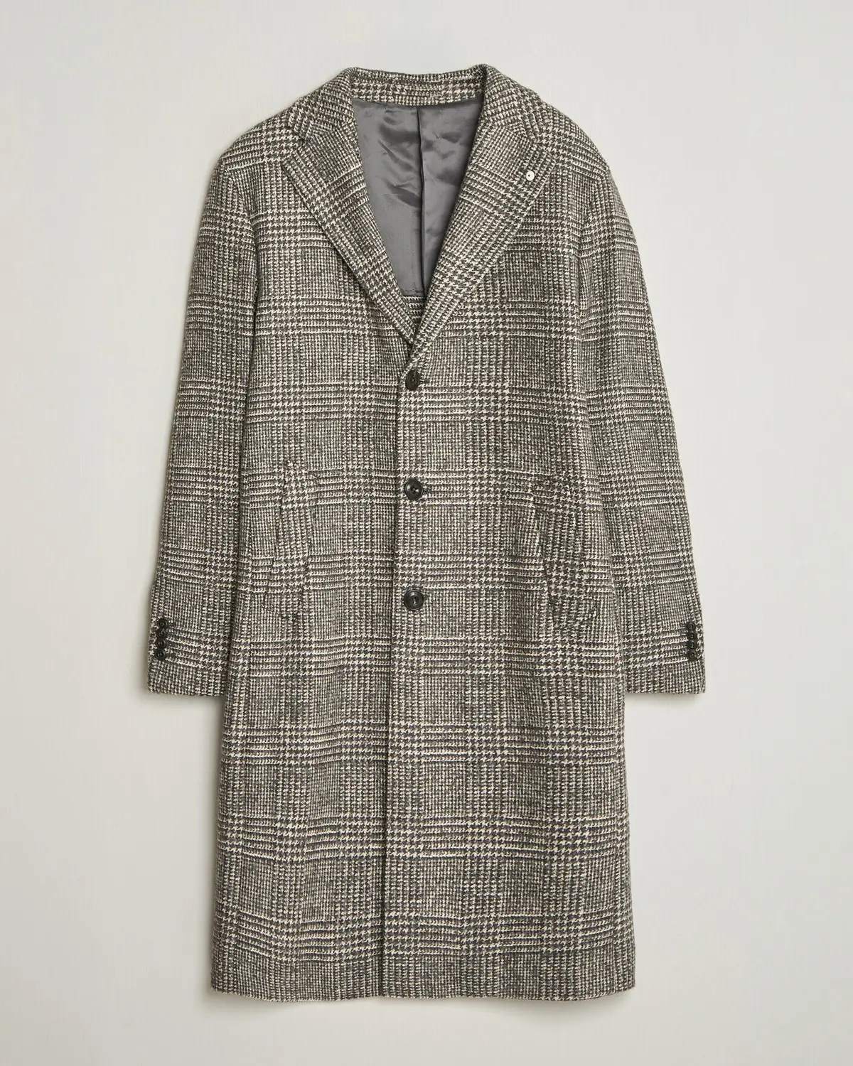 L.B.M. 1911 Checked Wool Coat Grey