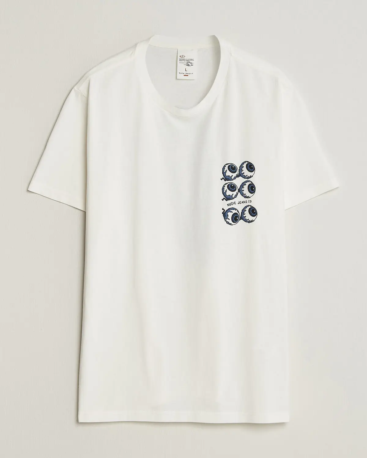 Nudie Jeans Roy Wall Crack T-Shirt Chalk White
