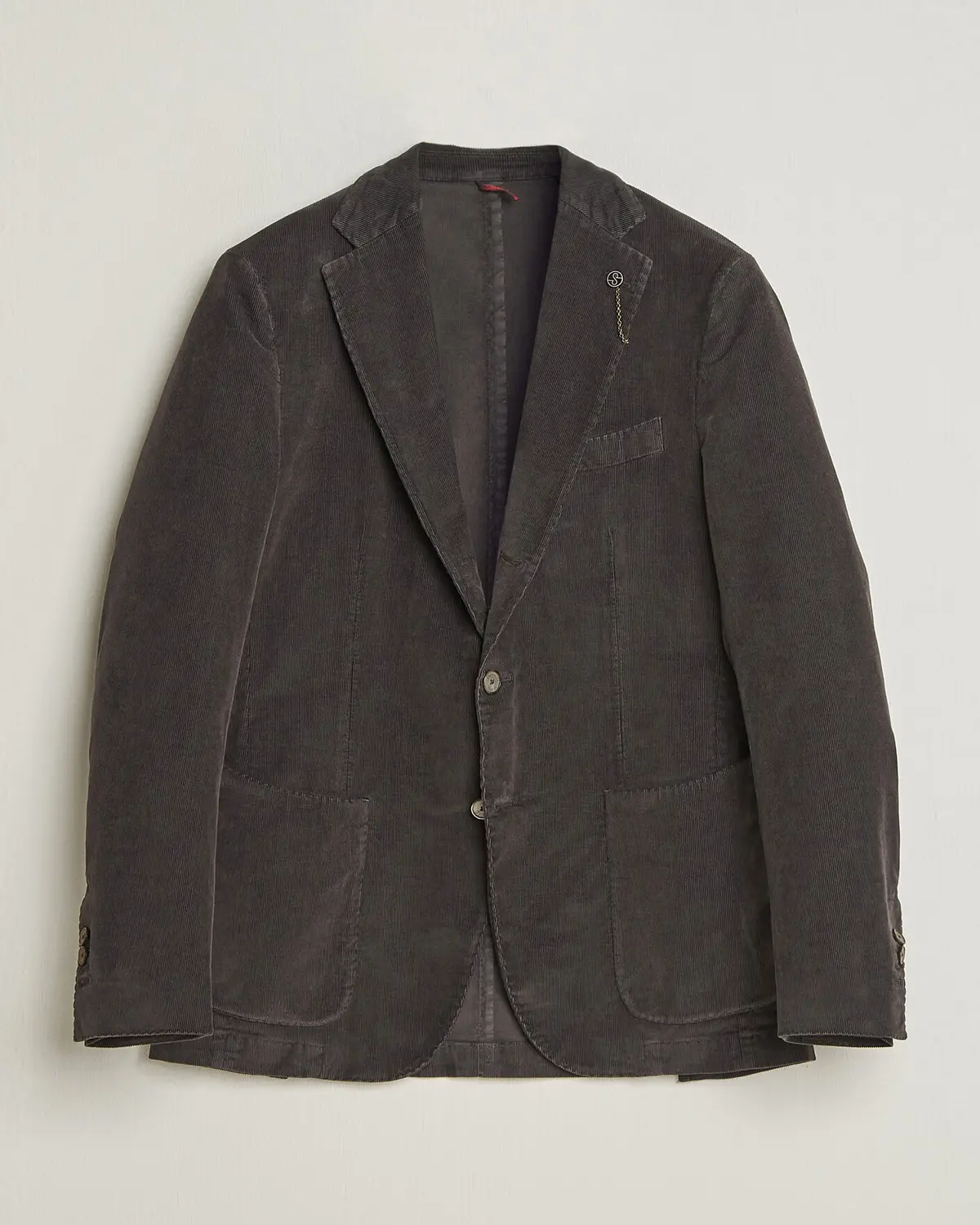 Santaniello Corduroy Patch Pocket Blazer Dark Grey