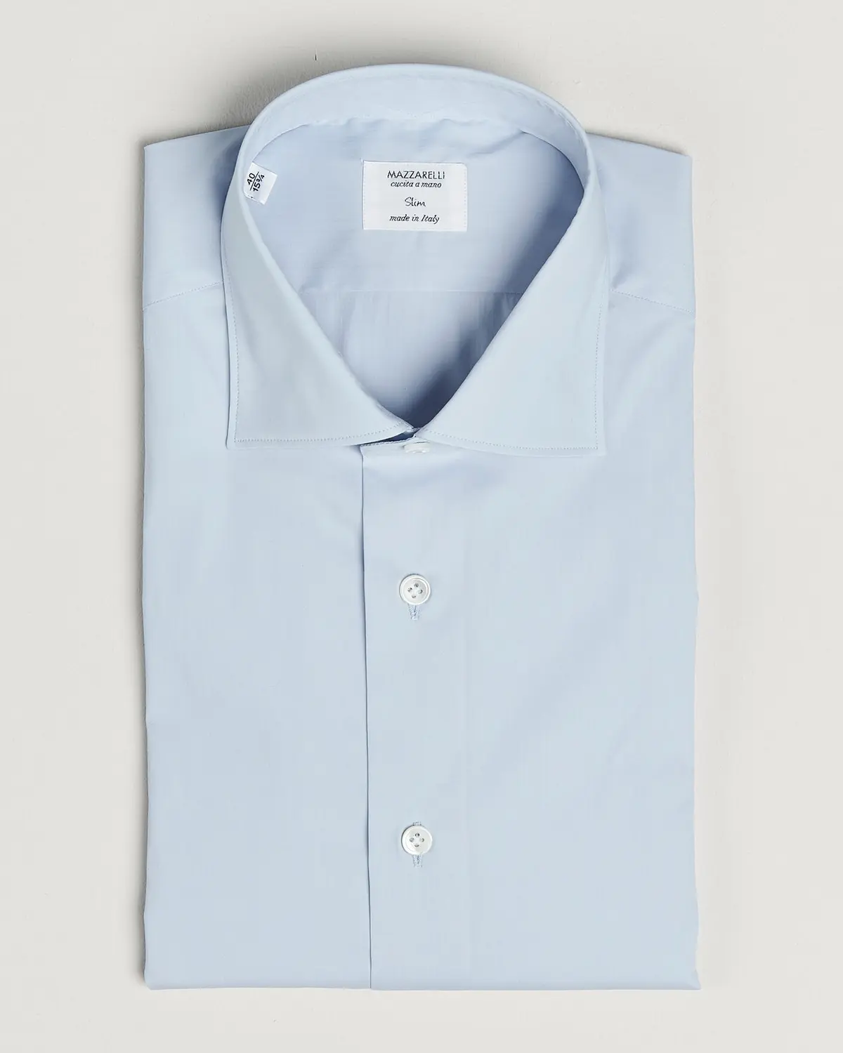 Mazzarelli Soft Cotton Popeline Shirt Light Blue