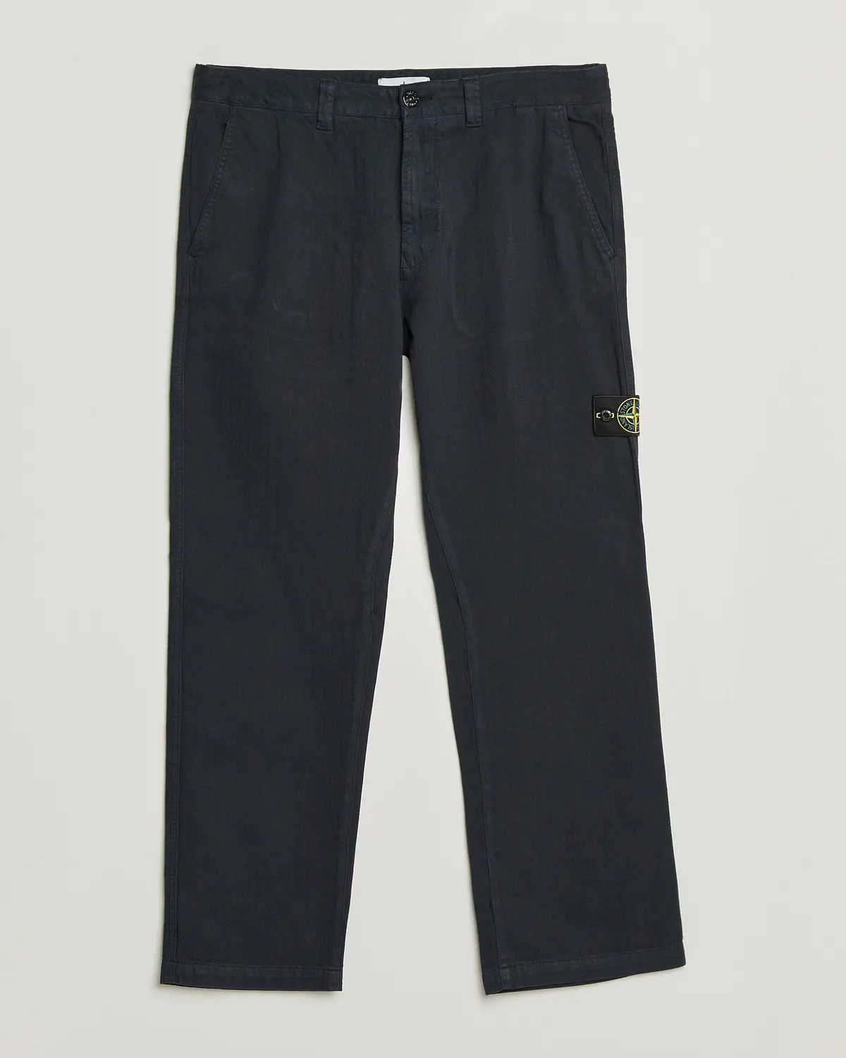 Stone Island Cotton Herringbone Pants Navy Blue