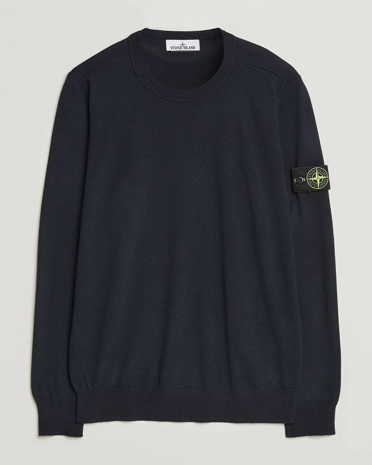 Stone Island Light Pure Wool Crew Neck Navy Blue