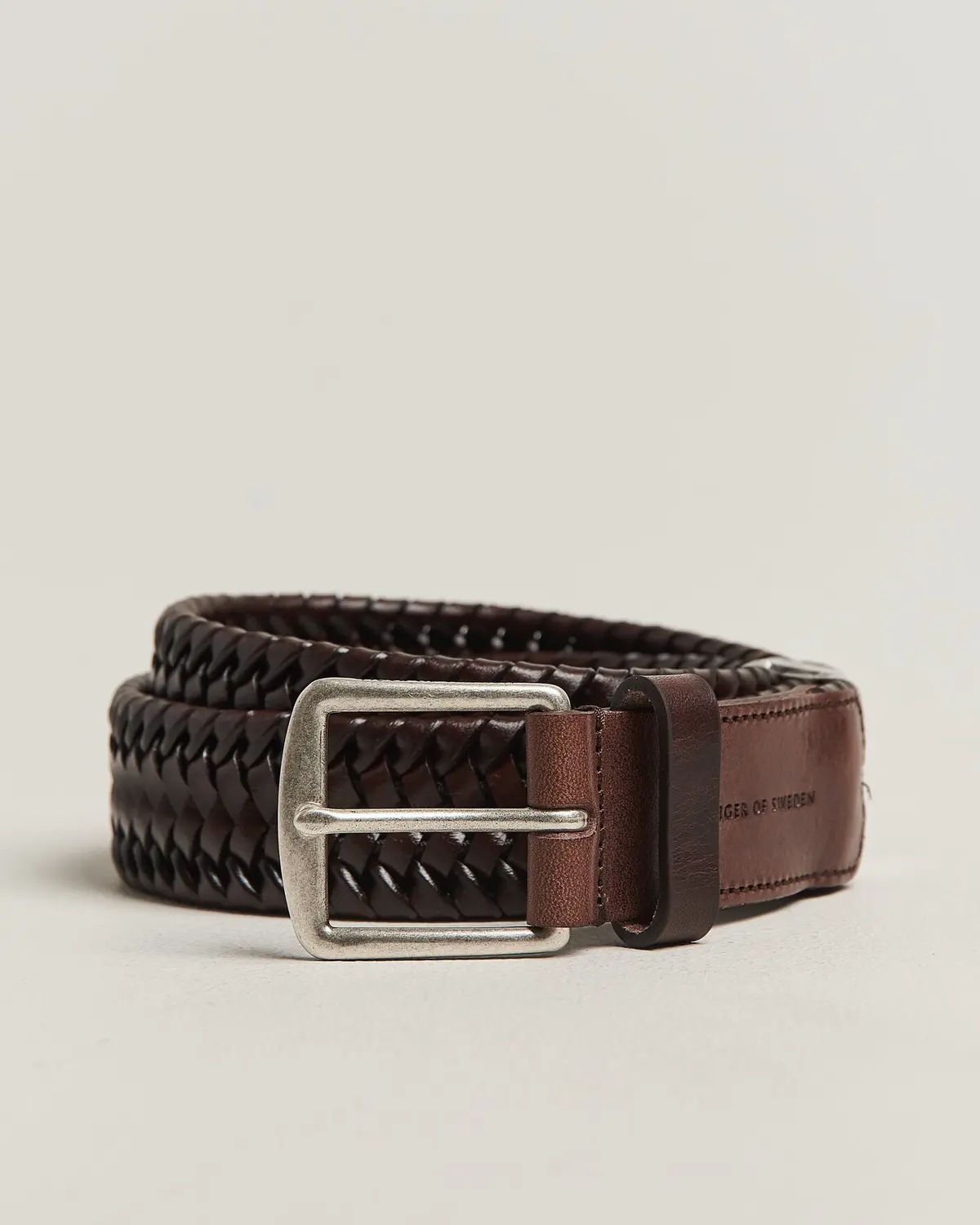 Tiger of Sweden Braidant Braided Belt Dark Brown