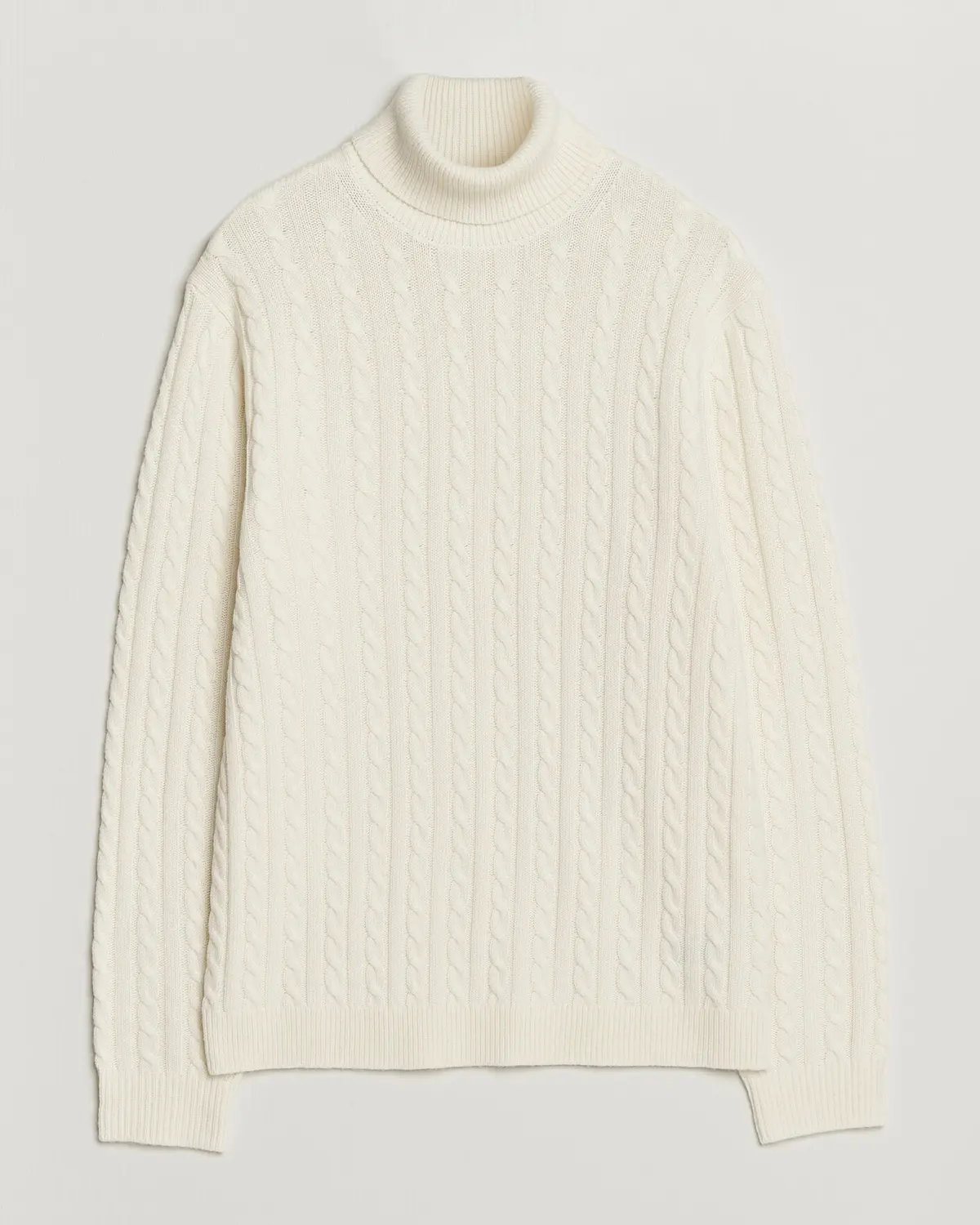 Tiger of Sweden Wilde Wool/Cashmere Cable Turtleneck Porcelain Cream