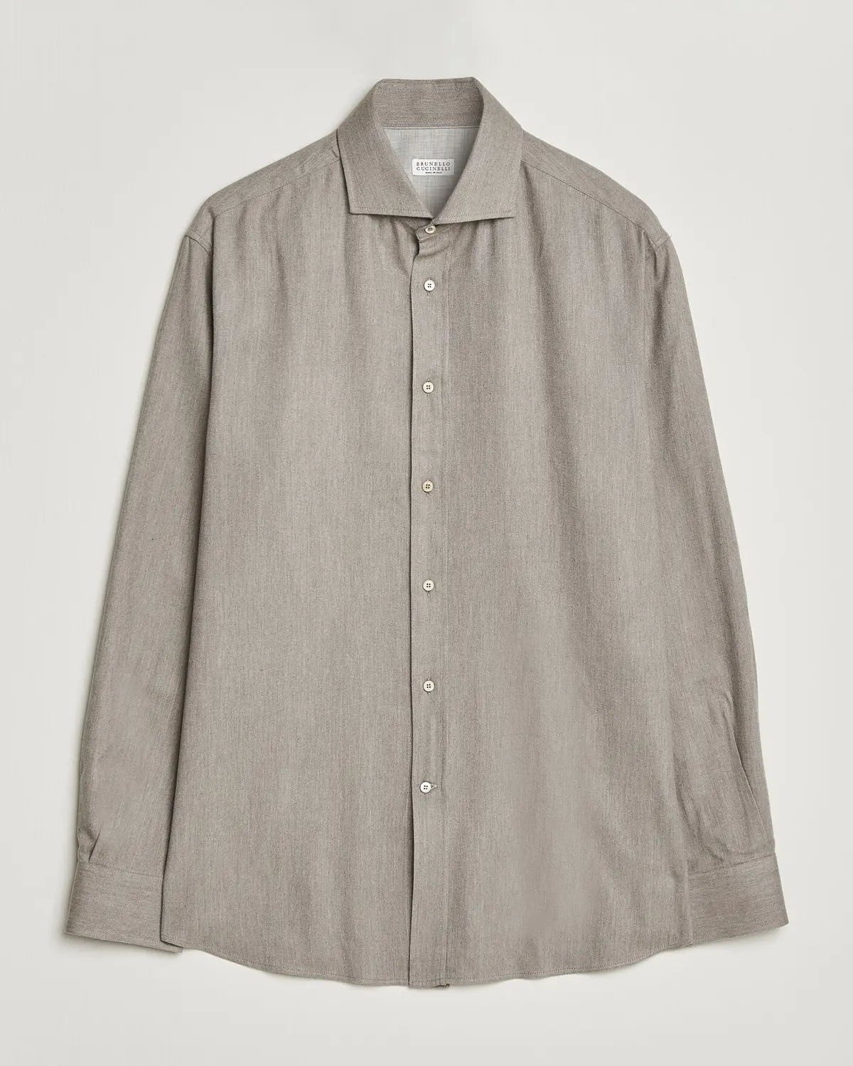 Brunello Cucinelli Cotton Flannel Shirt Granite