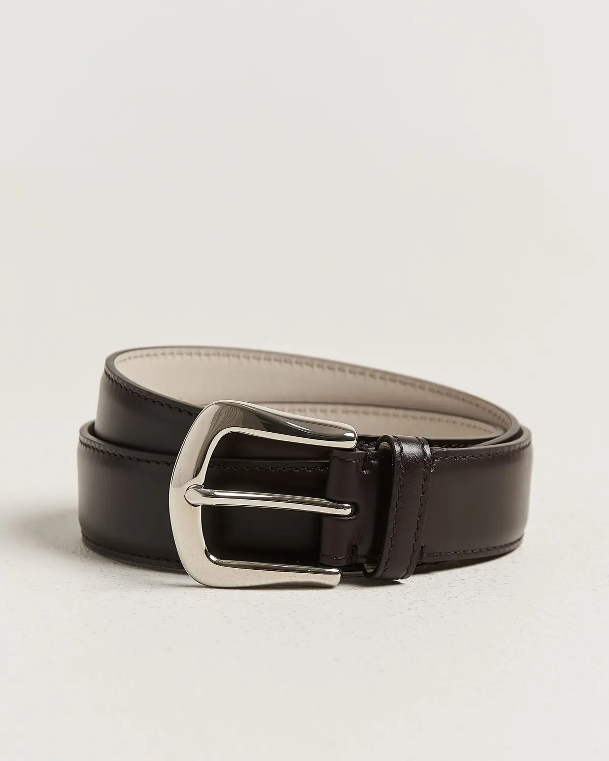 Brunello Cucinelli Calf Leather Belt Dark Brown