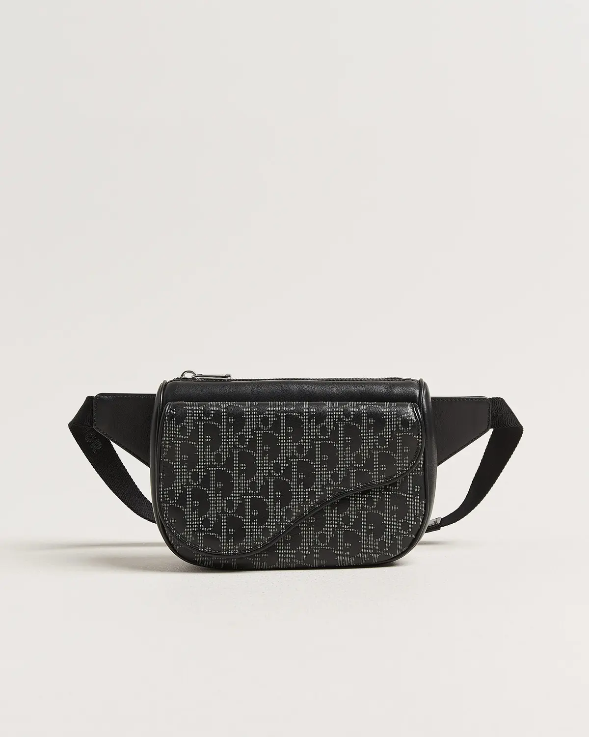Dior Pre-Owned Saddle Bag Oblique Leather Black