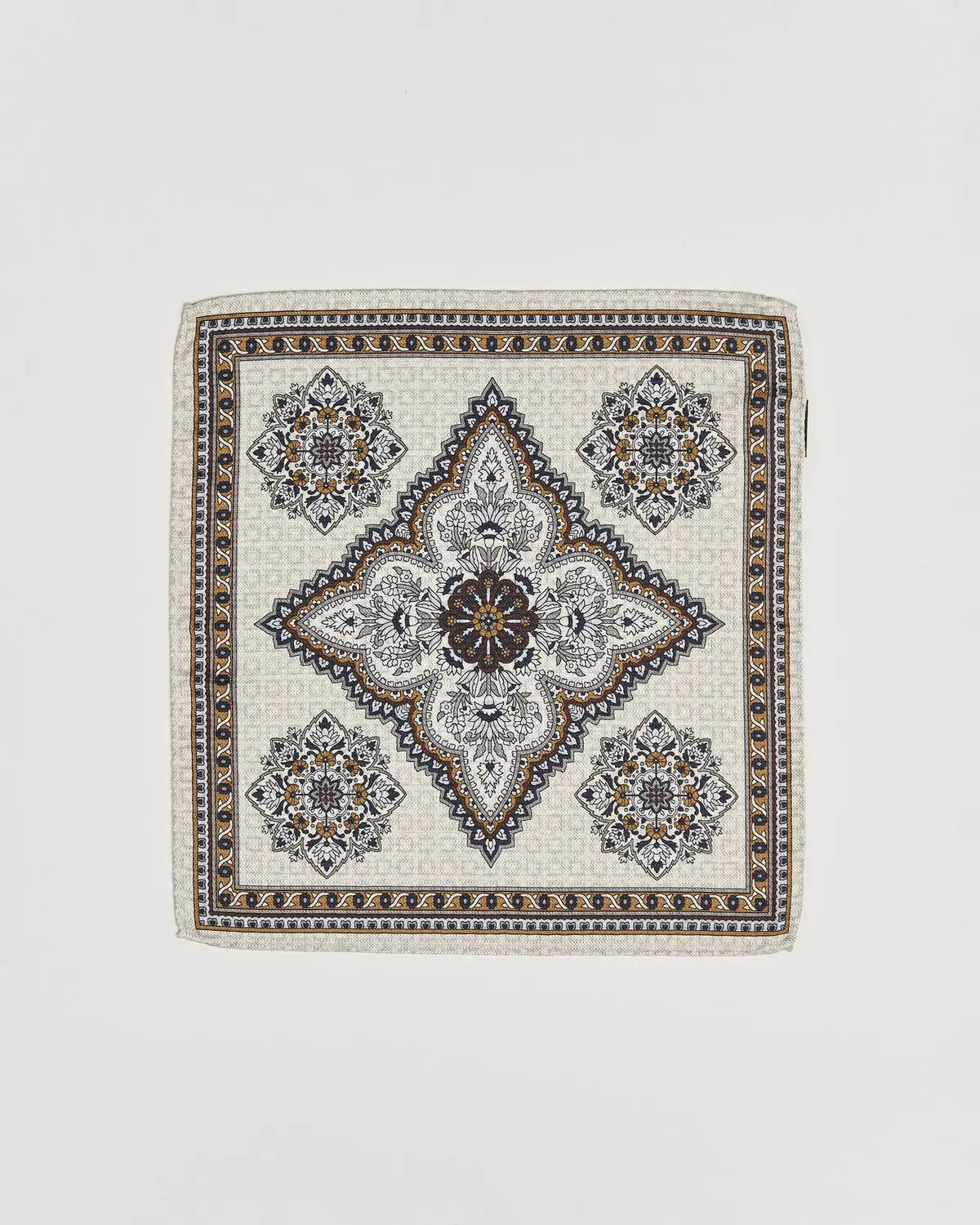 Amanda Christensen Silk Schappe Doublefaced Pocket Square Beige