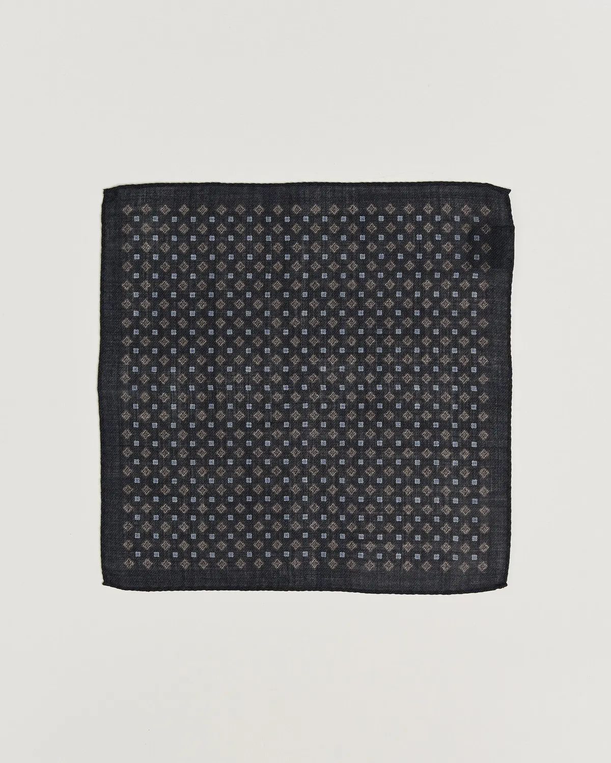 Amanda Christensen Wool Flower Pocket Square Navy