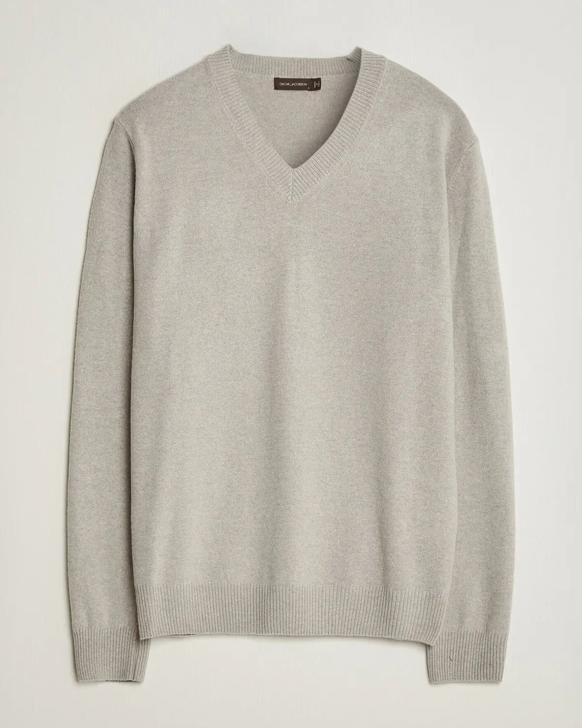 Oscar Jacobson Gregor Wool/Cashmere V-Neck Light Beige