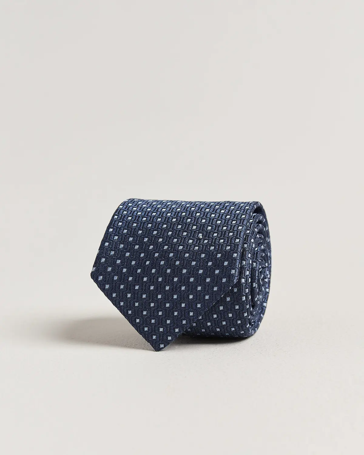 Stenströms Woven Silk Dot Tie 7,5cm Navy