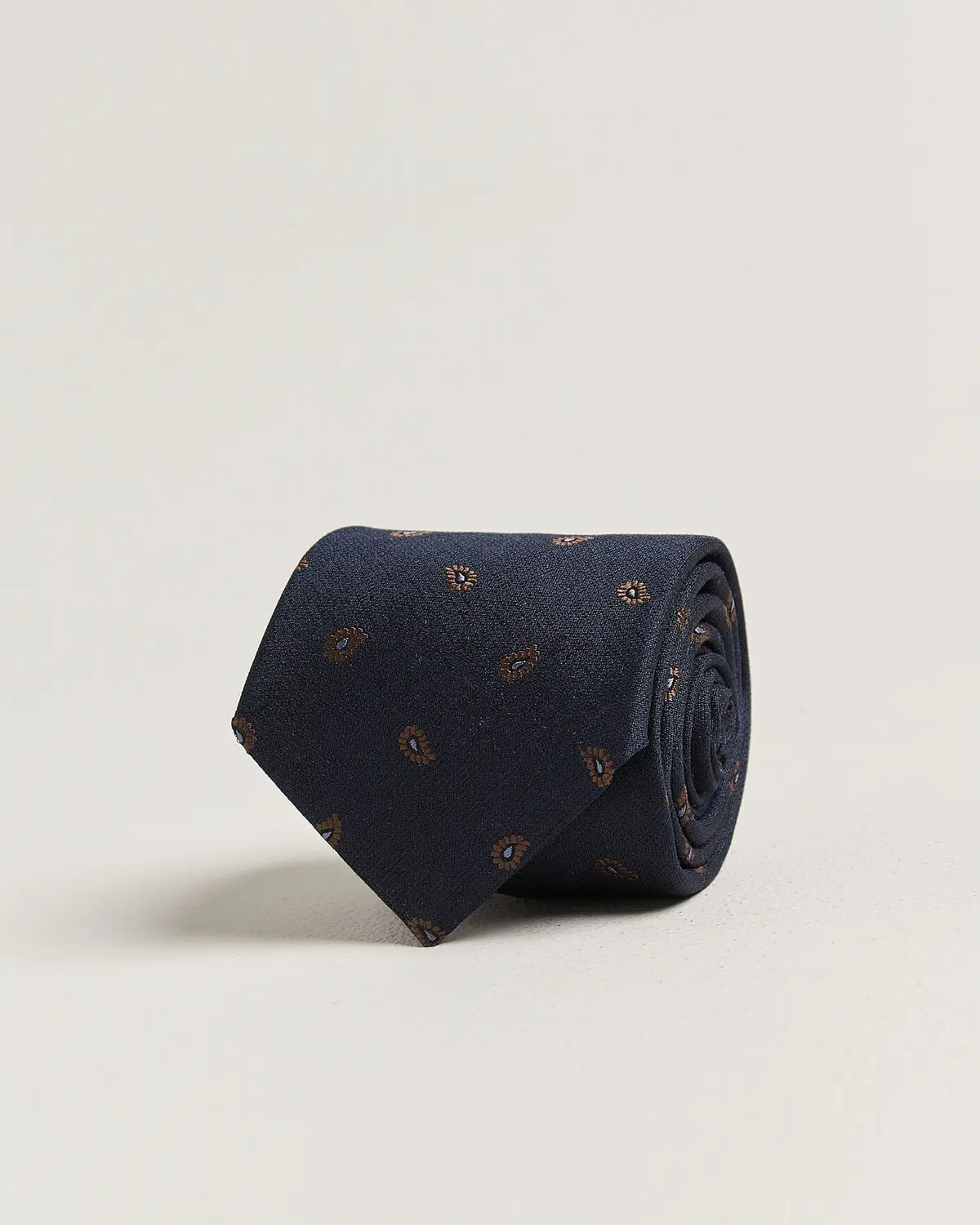 Stenströms Woven Paisley Silk Tie 7,5cm Navy