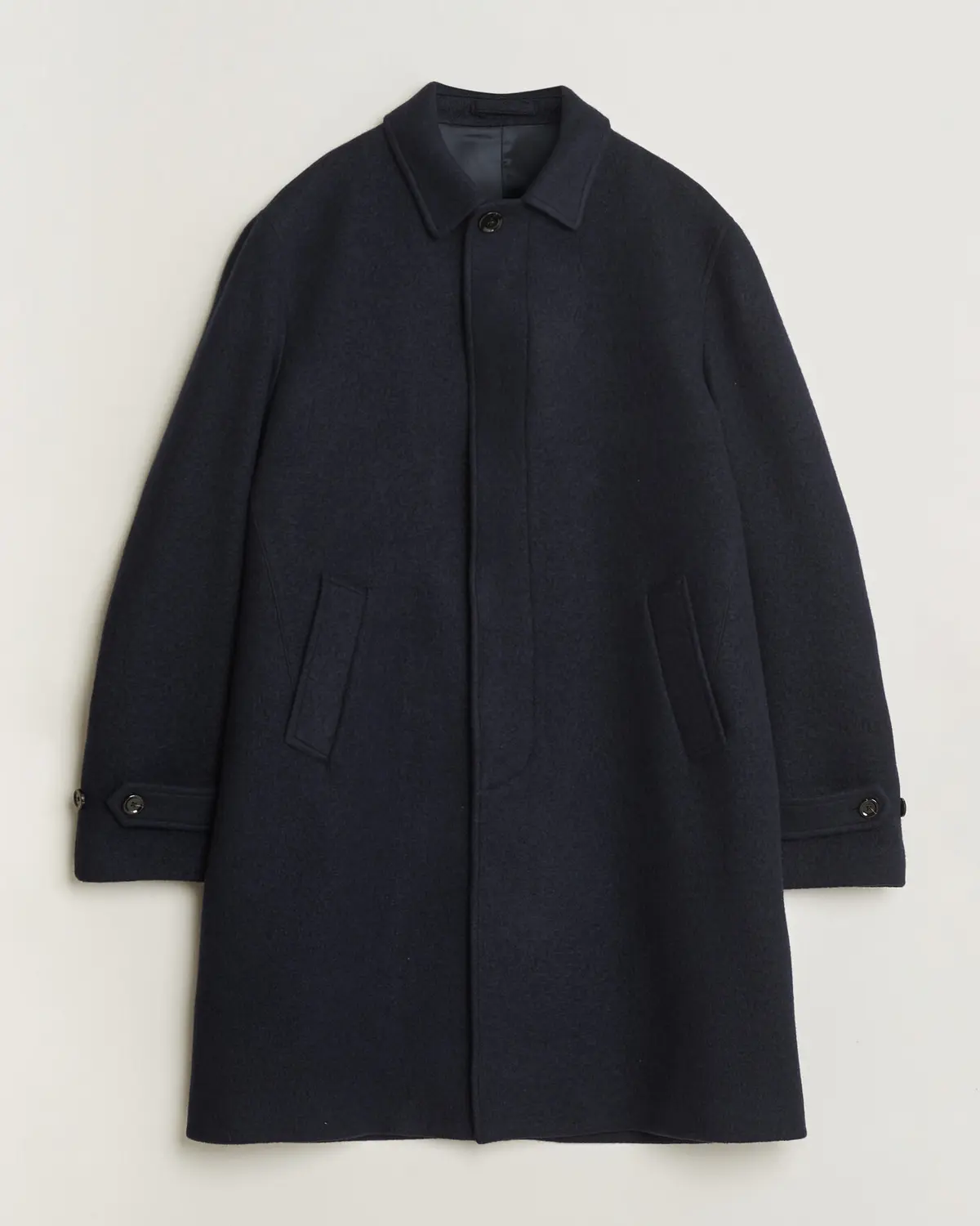Lardini Wool/Cashmere Boucle Car Coat Navy