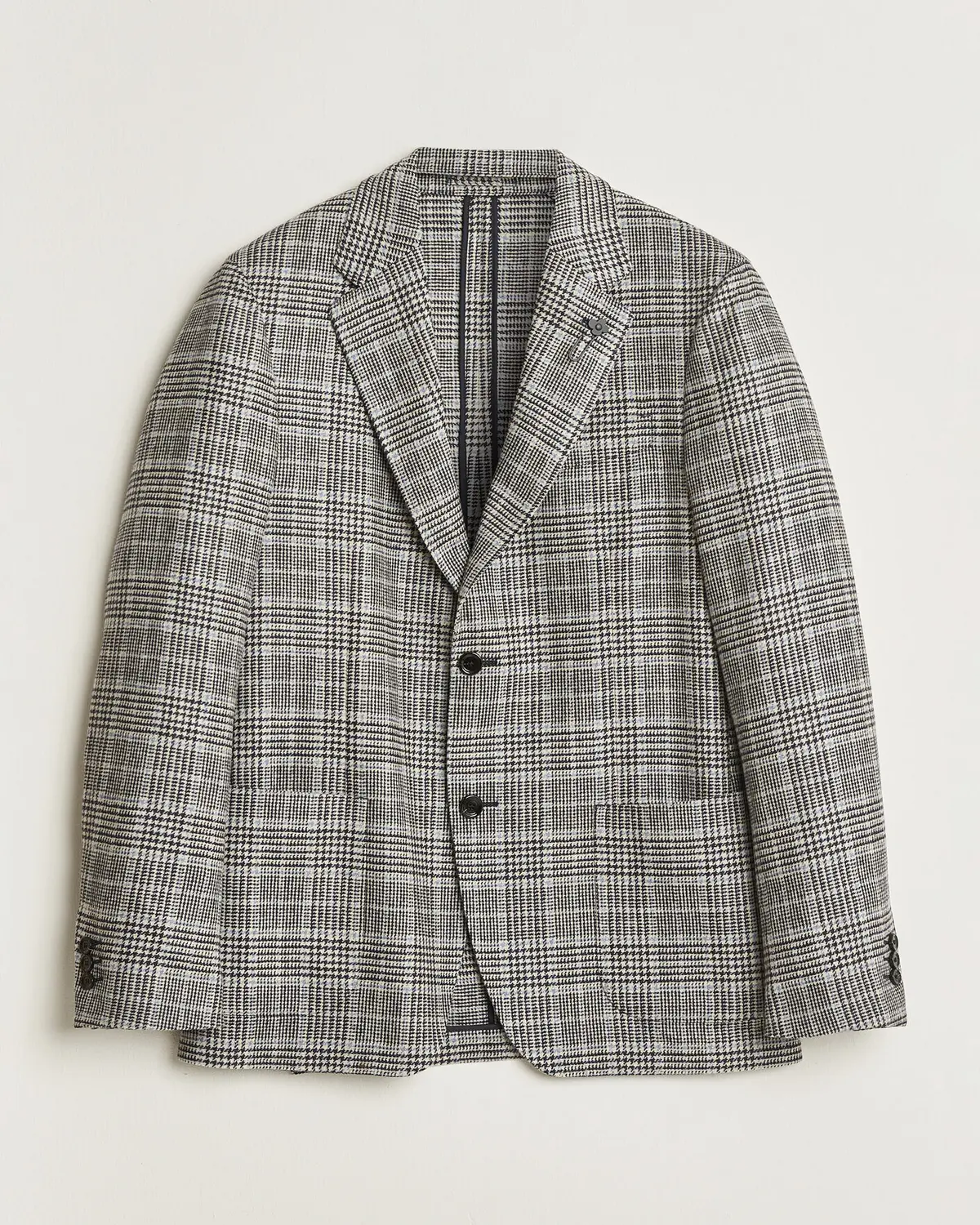 Lardini Wool/Cashmere Houndstooth Blazer Blue