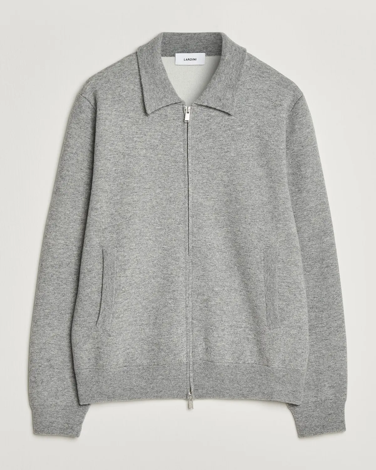 Lardini Knitted Wool Bomber Jacket Grey