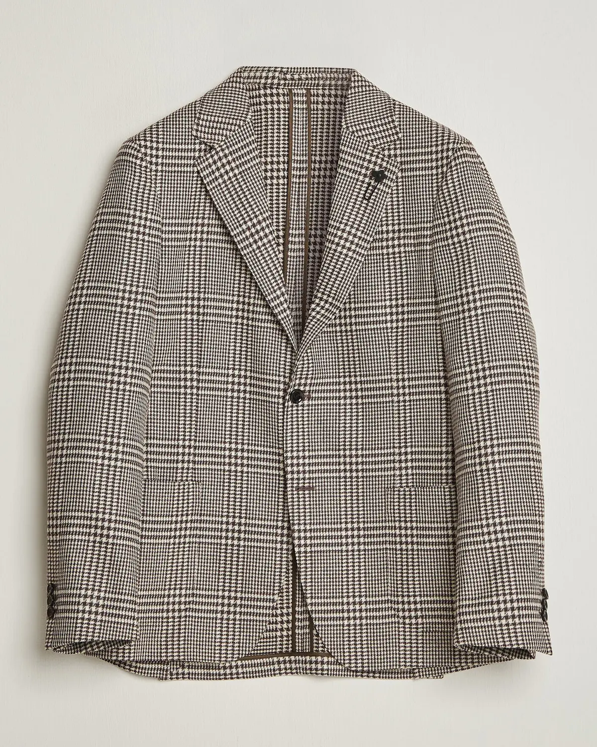 Lardini Wool/Cashmere Checked Blazer Brown