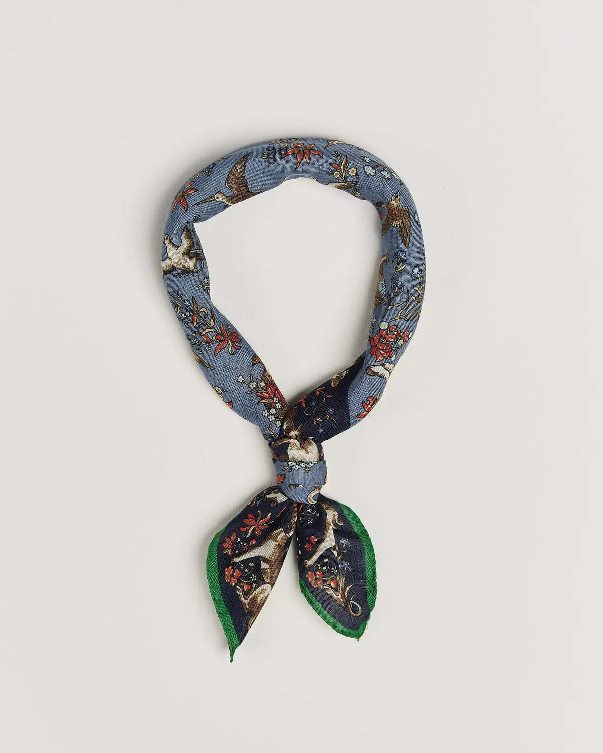 Drake's Unicorn Tapestry Wool/Silk Bandana Navy