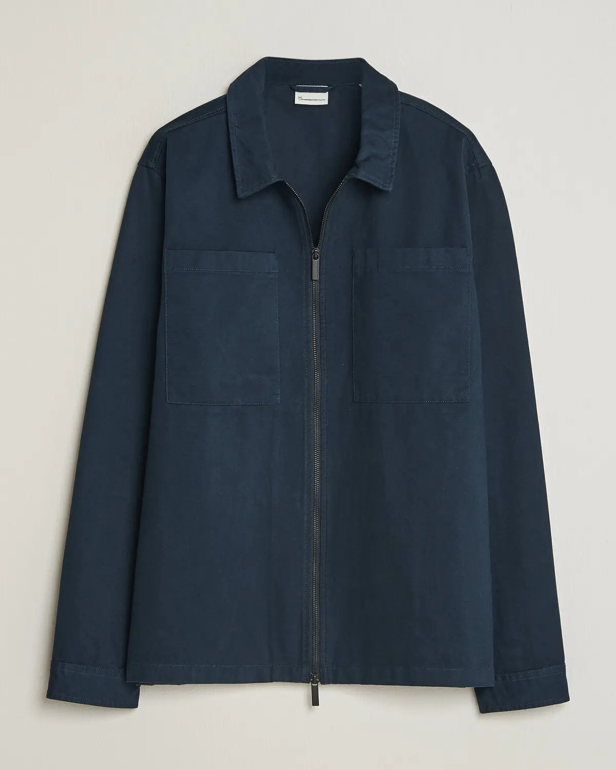 KnowledgeCotton Apparel Twill Zip Overshirt Total Eclipse