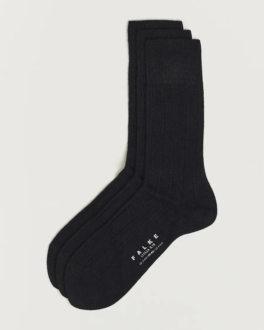 3-Pack Lhasa Cashmere Socks Black
