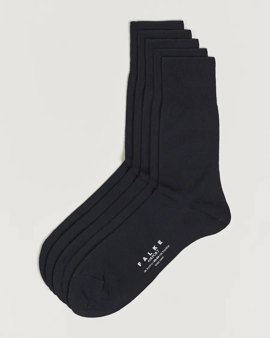 5-Pack Airport Socks Dark Navy