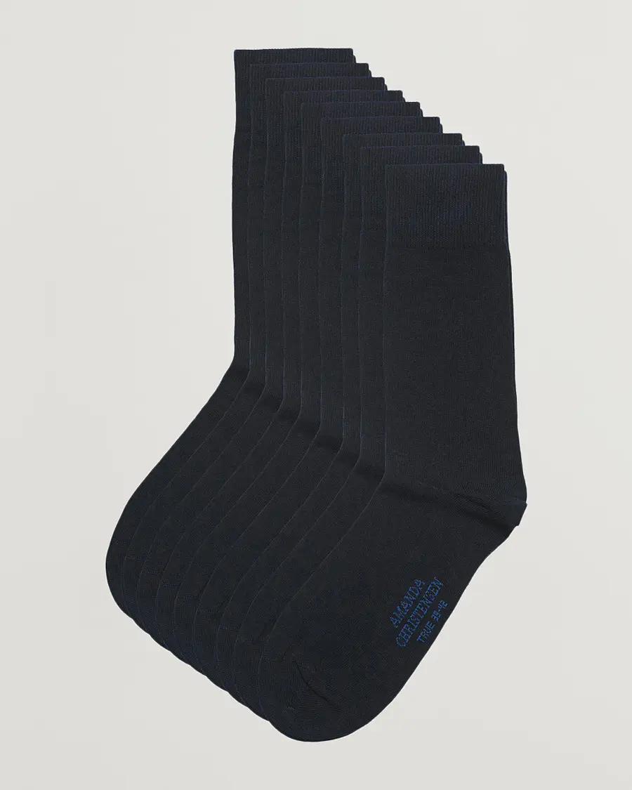 9-Pack True Cotton Socks Dark Navy