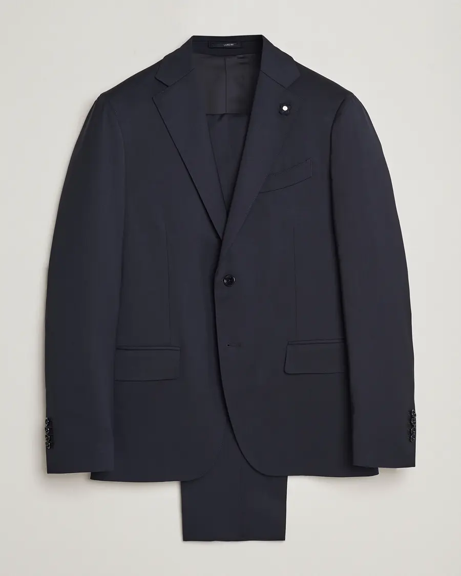 Lardini Wool Suit Navy