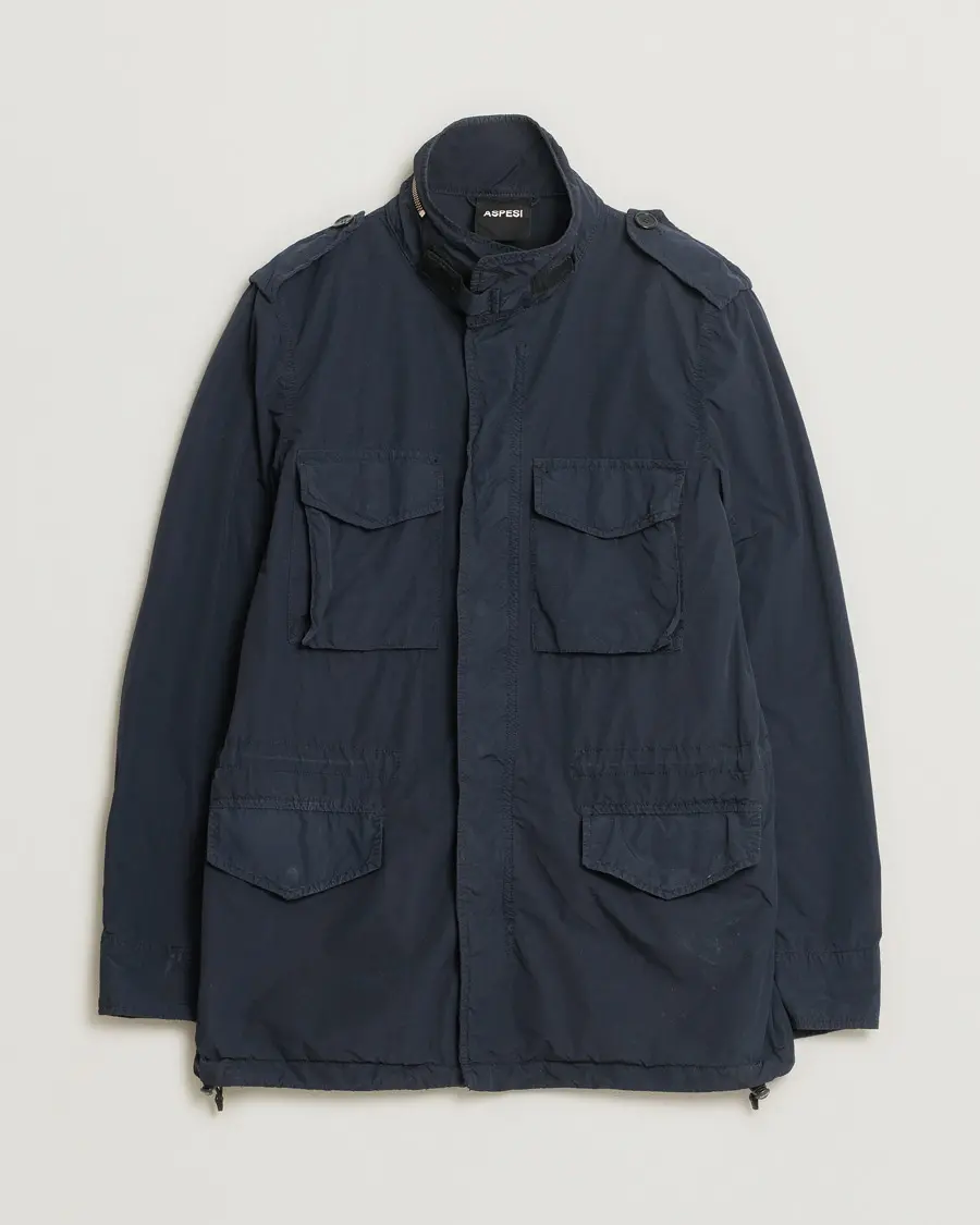 Aspesi Giubotto Garment Dyed Field Jacket Navy S