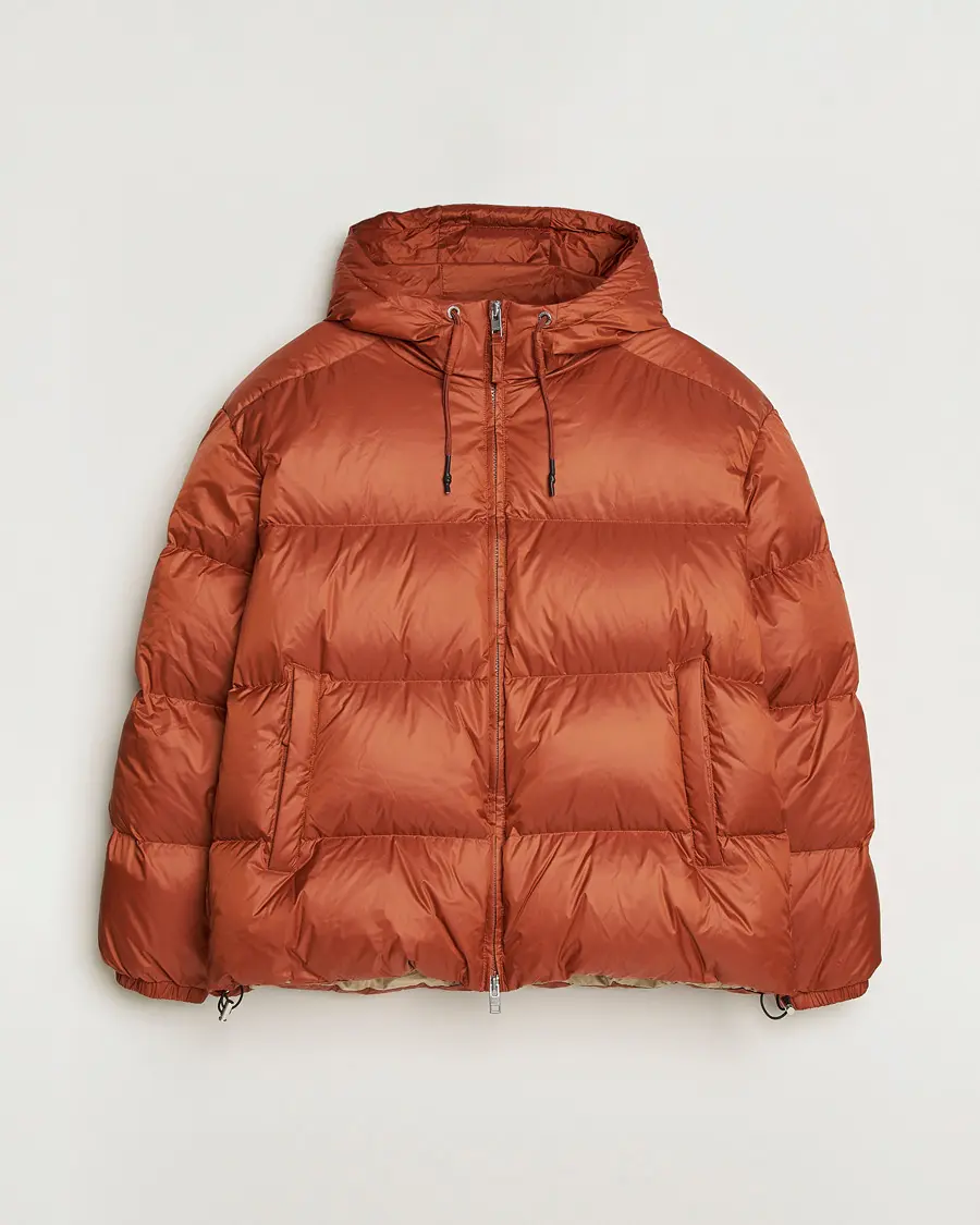 GANT Shiny Puffer Hooded Jacket Rust XL