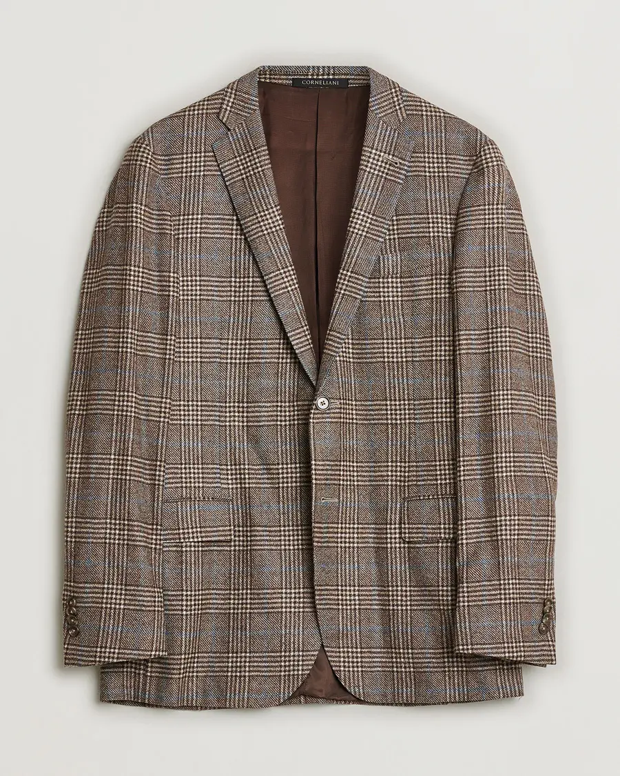Corneliani Check Wool Blazer Brown 52