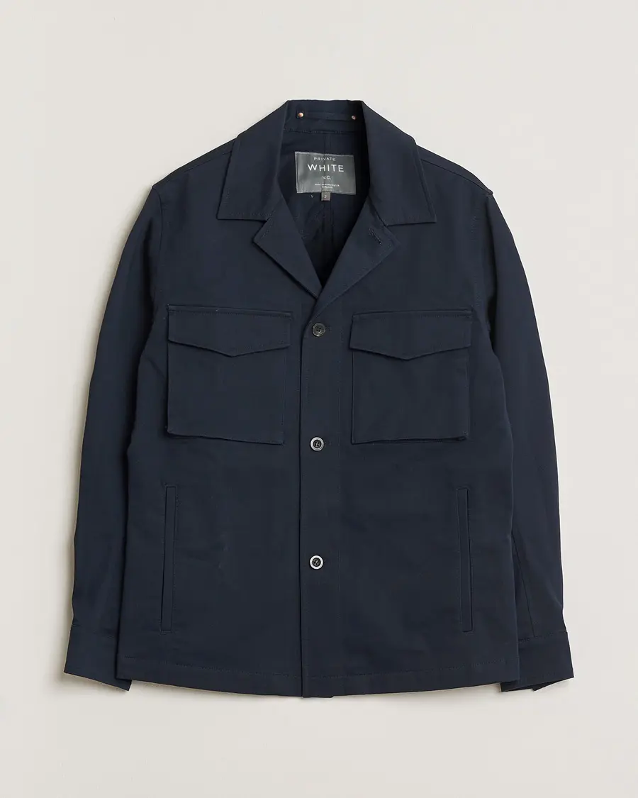 Private White V.C. Cotton Overshirt Navy 2 - XS