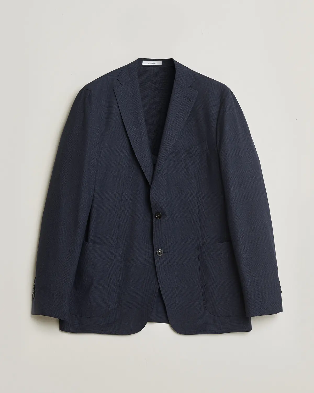 Boglioli K Jacket Check Wool & Silk Blazer Navy 54
