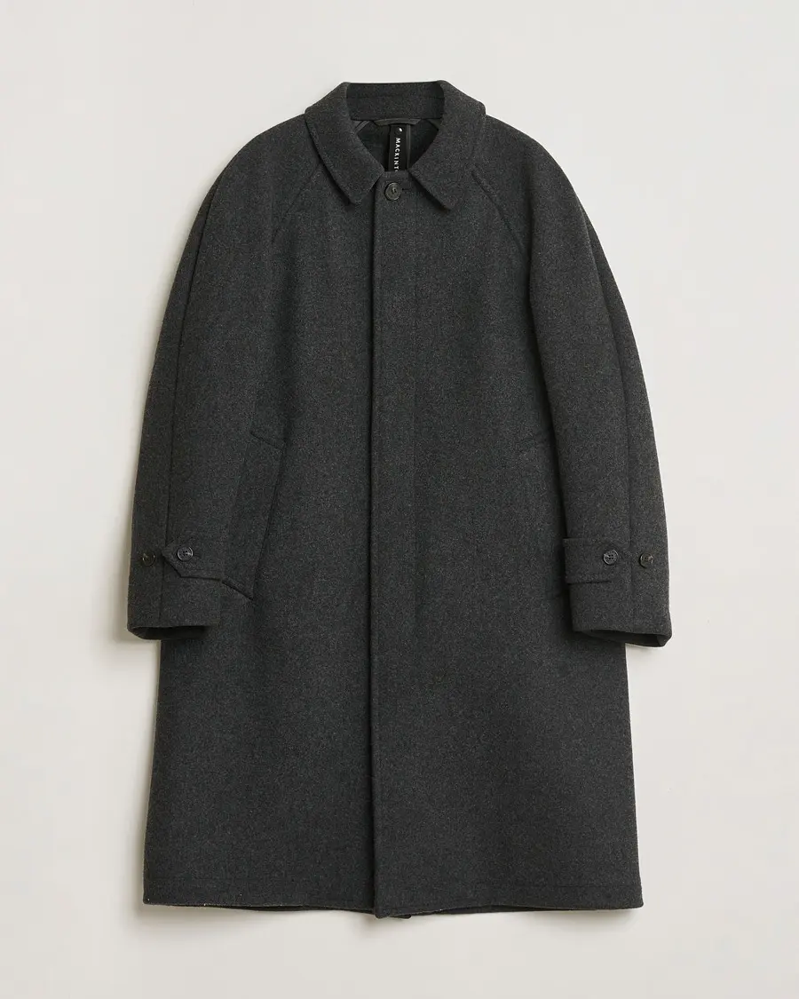 Mackintosh Boston Wool Overcoat Grey M