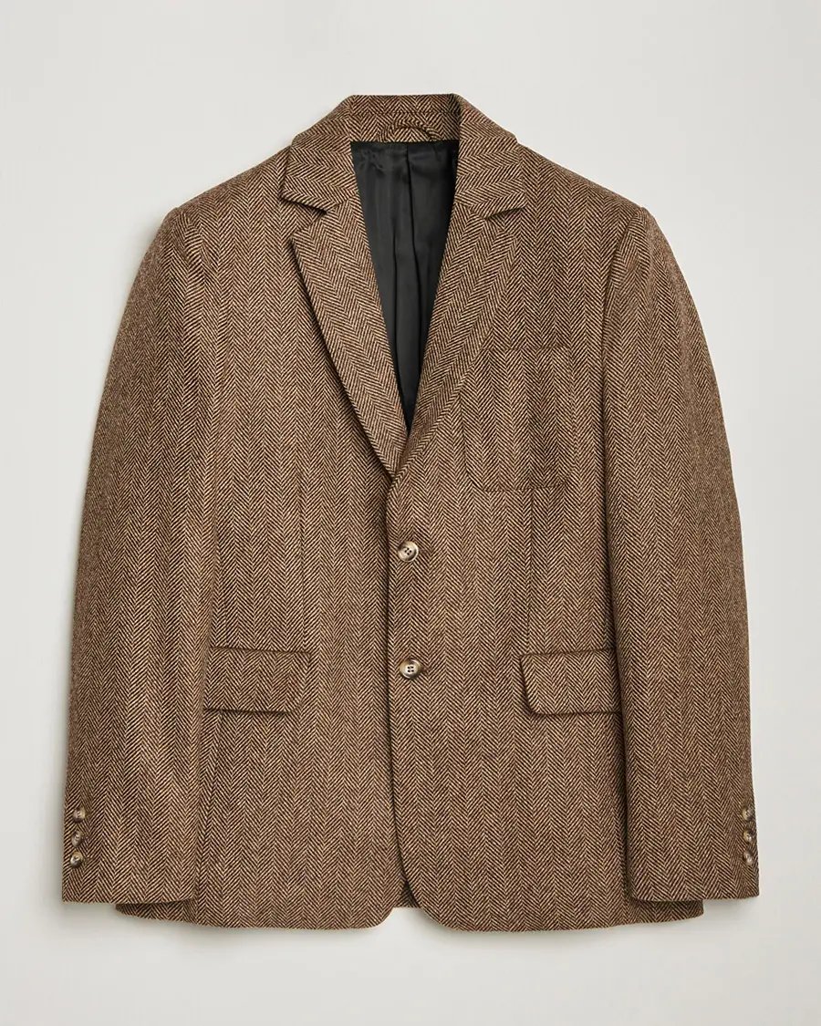 Palmes Blaze Herringbone Wool Sport Coat Brown 46