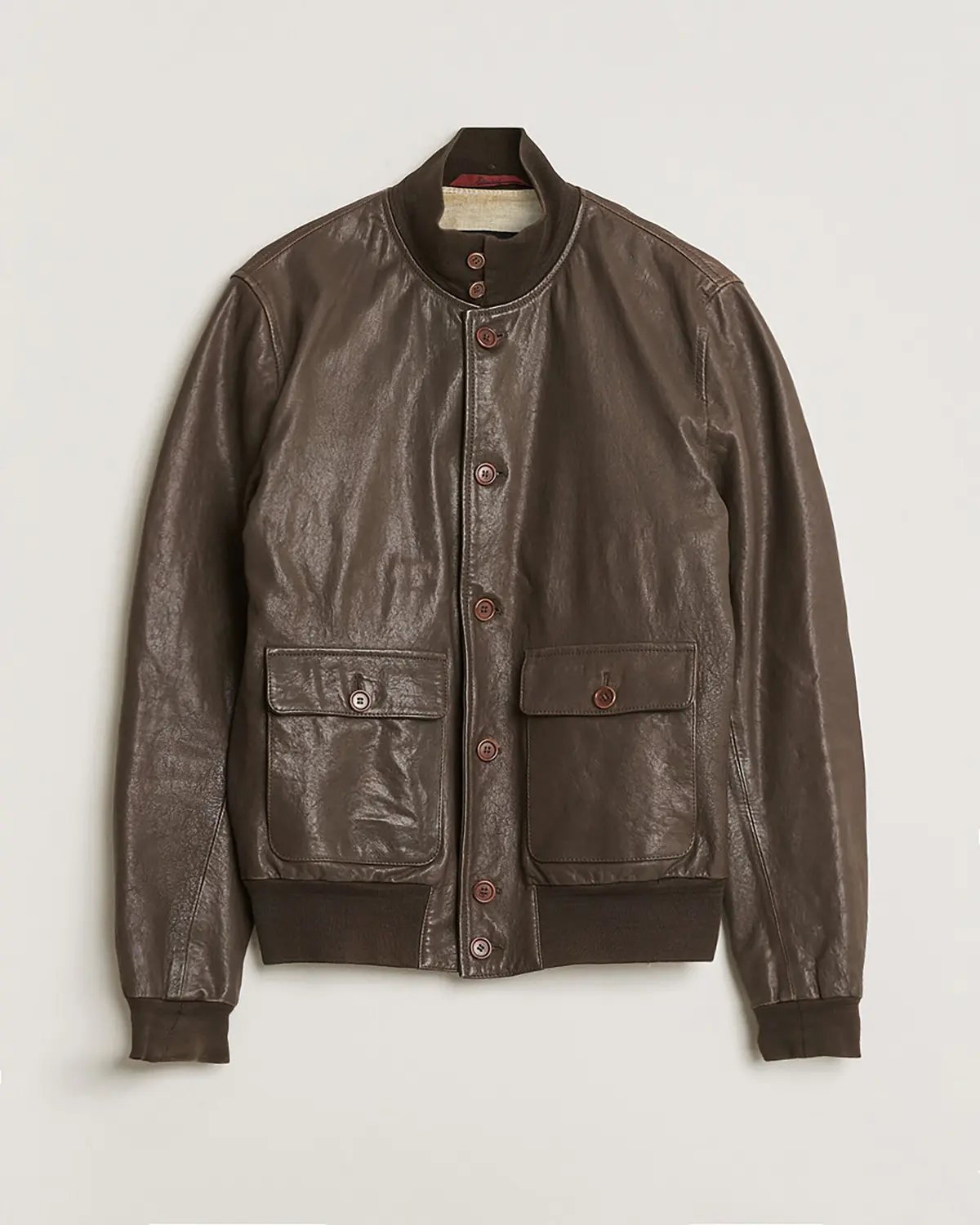 Stewart Calf Bomber Jacket Dark Brown L