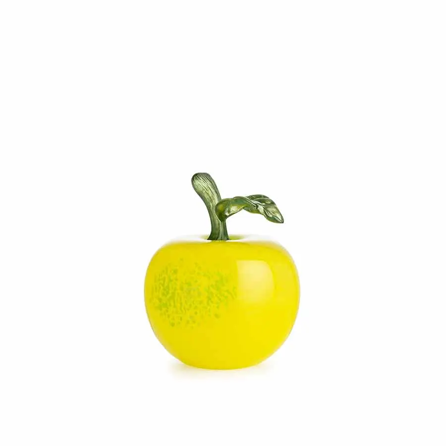 Hadeland Glassverk Glassfrukt Glasseple Gul 11cm
