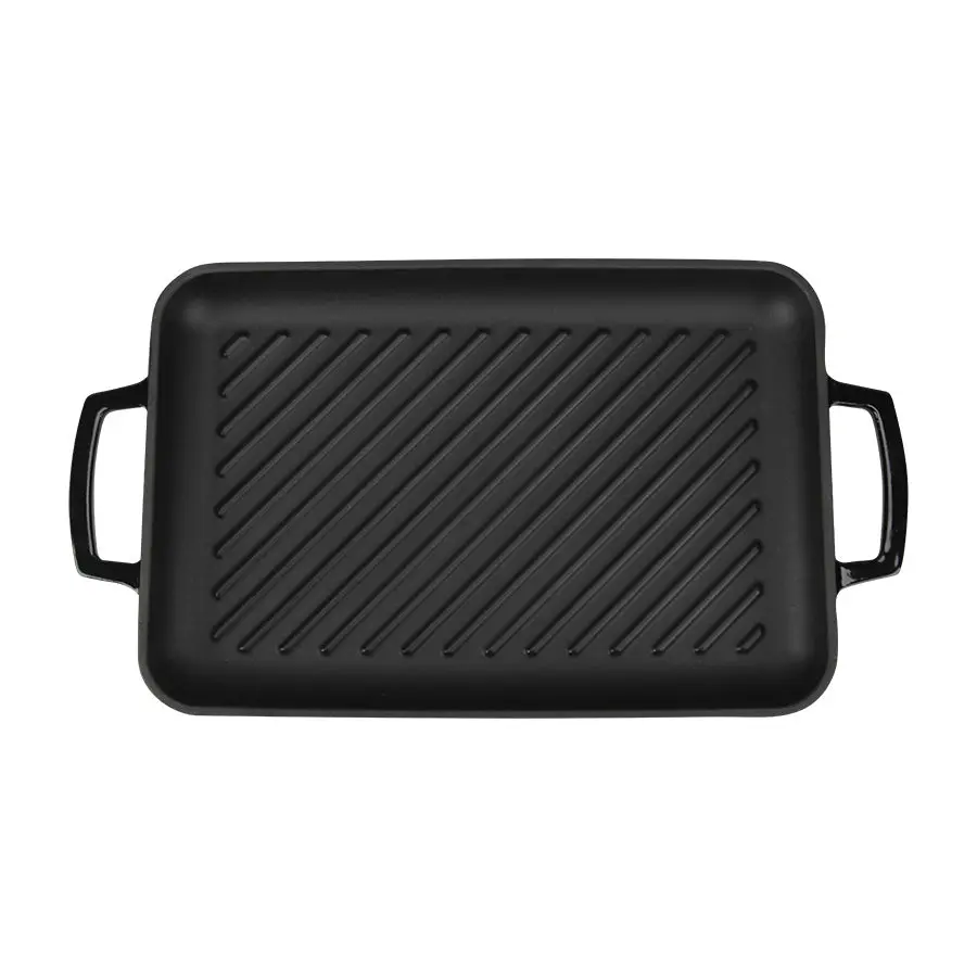 Christiania 1739 Grillpanne Støpejern Rektangulær 43x24cm Sort