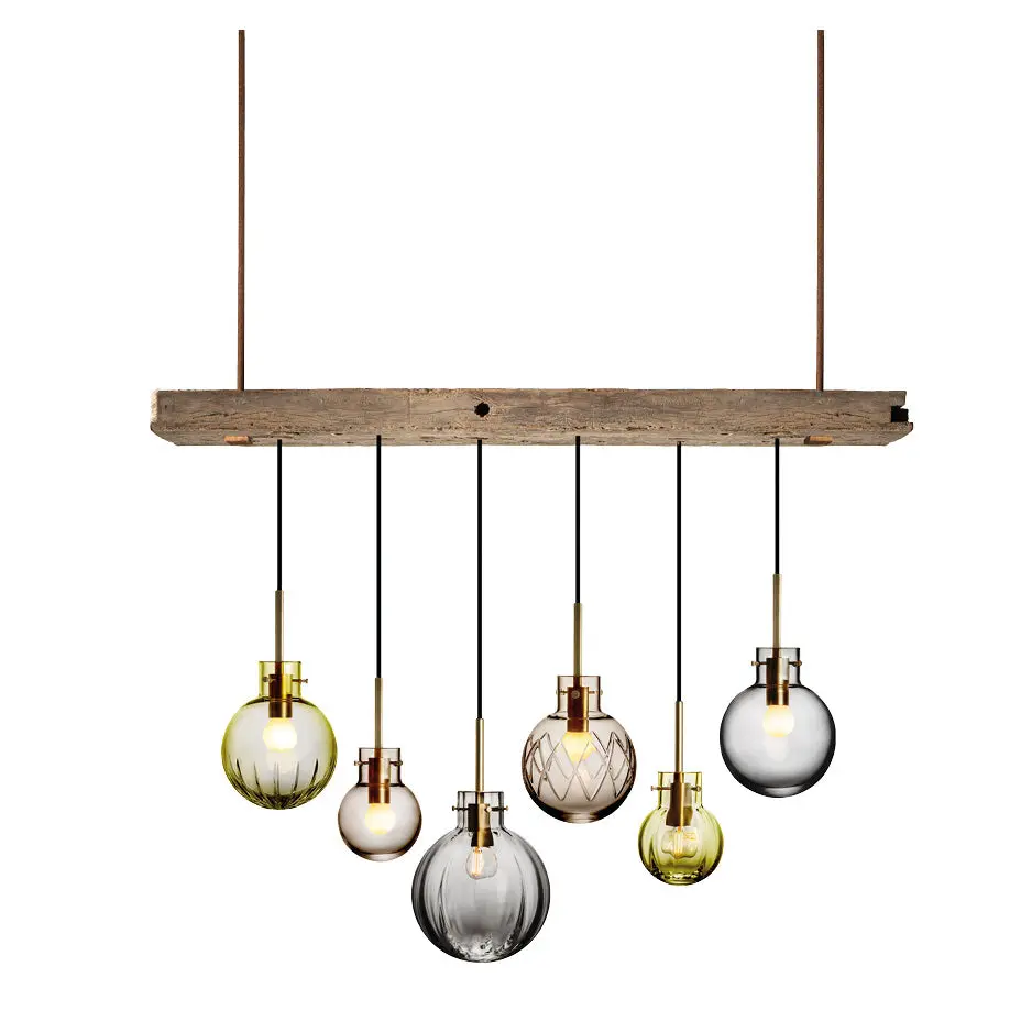 Hadeland Glassverk Krystalkule Taklampe Fjellro 6stk