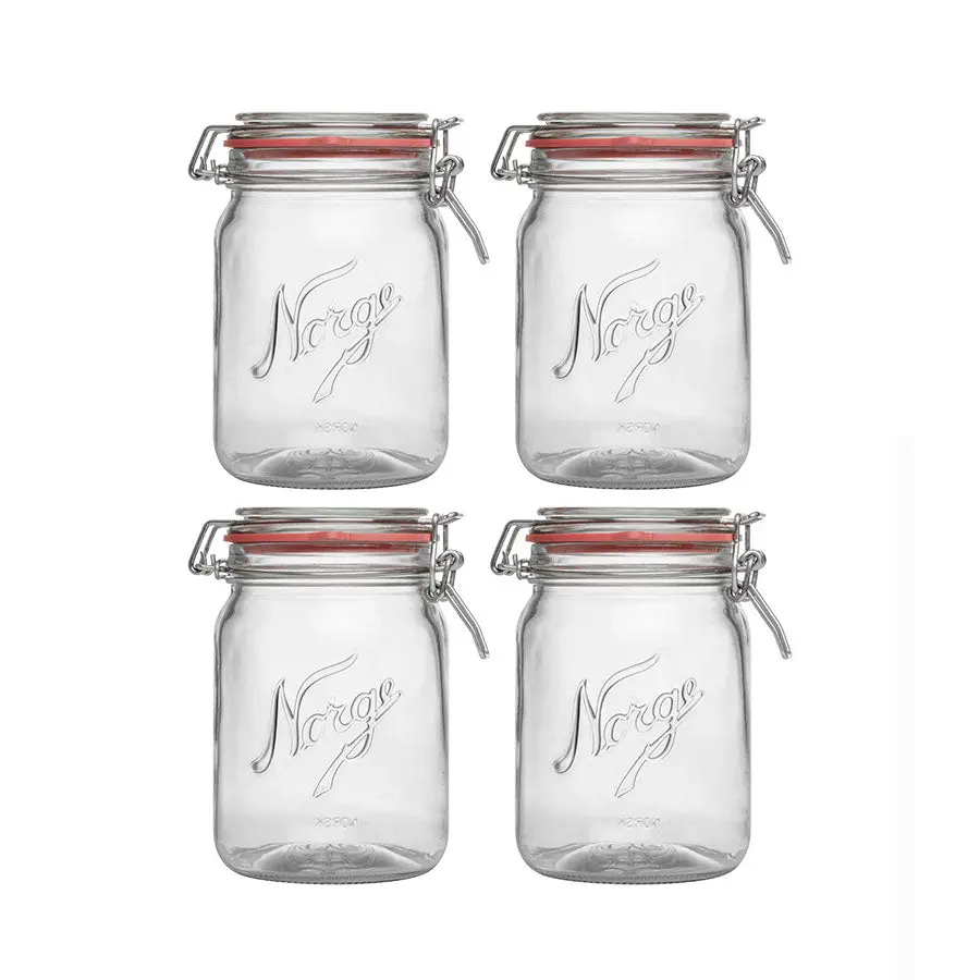 Norgesglasset Norgesglass m/Hengslet lokk 0,7L 4pk