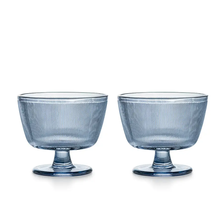 Hadeland Glassverk Siri Skål Med Stett 9,5cm Blå 2pk