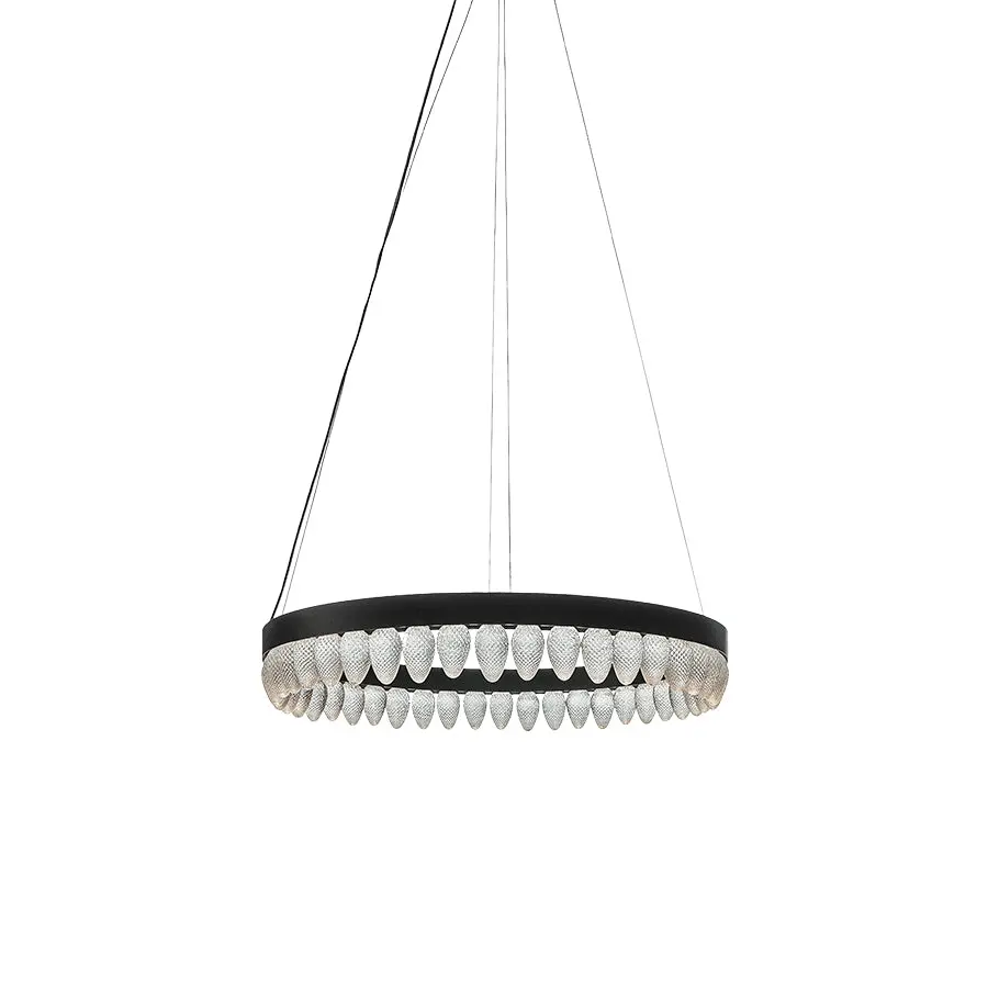 Hadeland Glassverk Krystallkongle Rund Taklampe 44 Kongler 80 cm